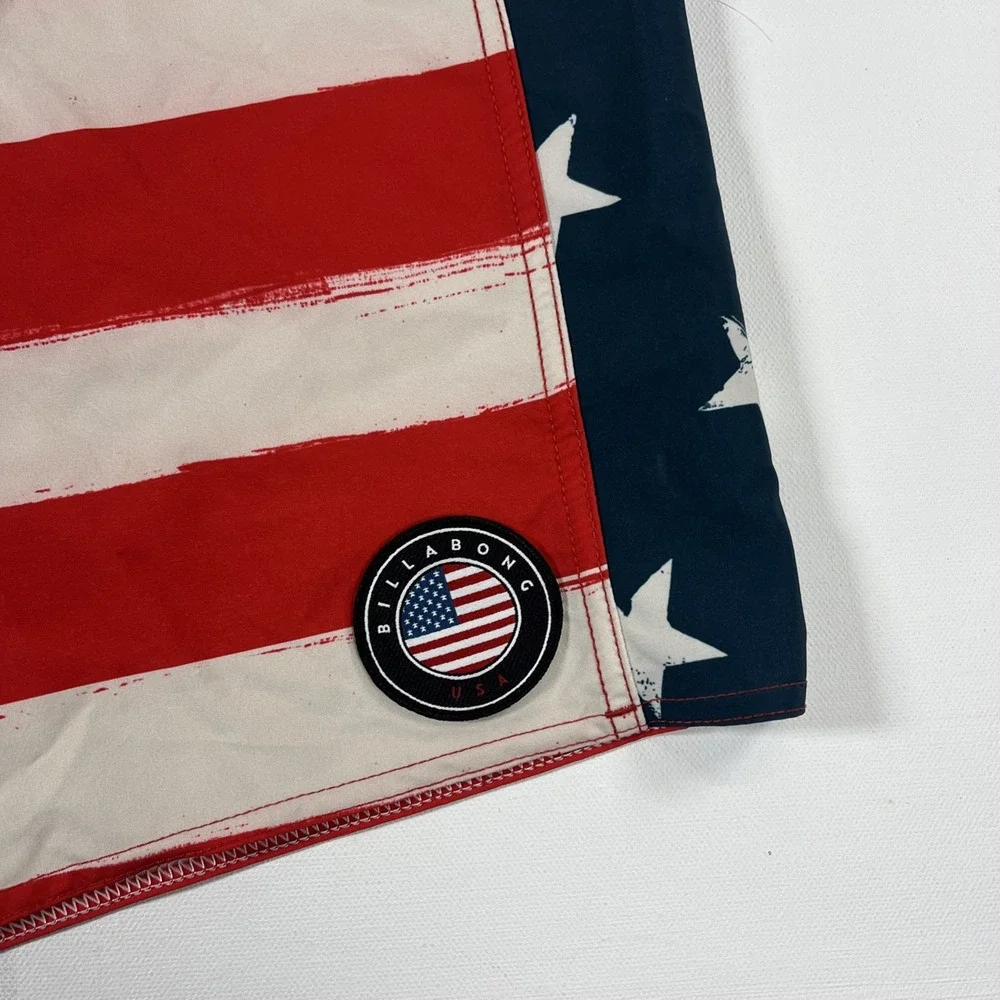 Billabong Dbah Pro Board Shorts American Flag Surf Free Or Die Men's 34